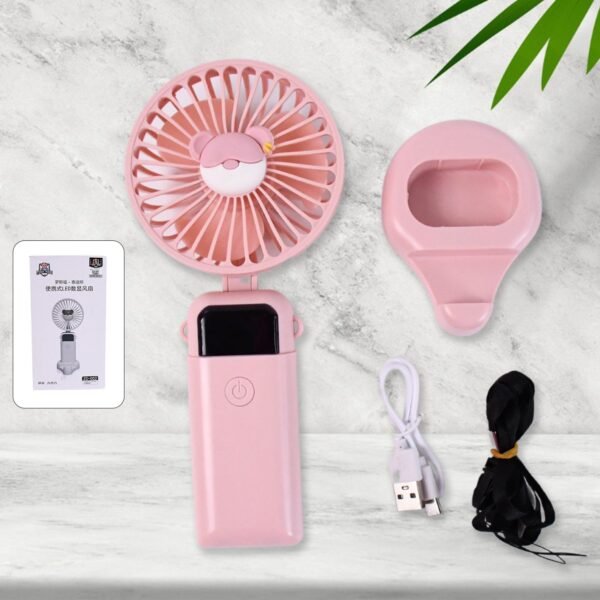 Mini USB Charging Fan with Percentage Display, 5 Speed Modes, and Mobile Stand - Image 4