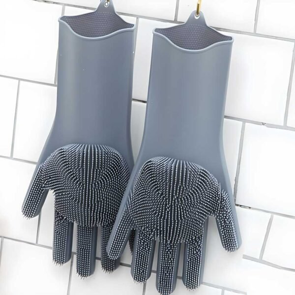 Silicone Dish Washing Gloves – Multi-Purpose Cleaning & Pet Grooming Gloves, Heat Resistant