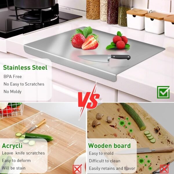 Premium Stainless Steel Chopping Board – Ultra-Durable, Hygienic & Rust-Resistant Cutting Board for Kitchen - Image 7