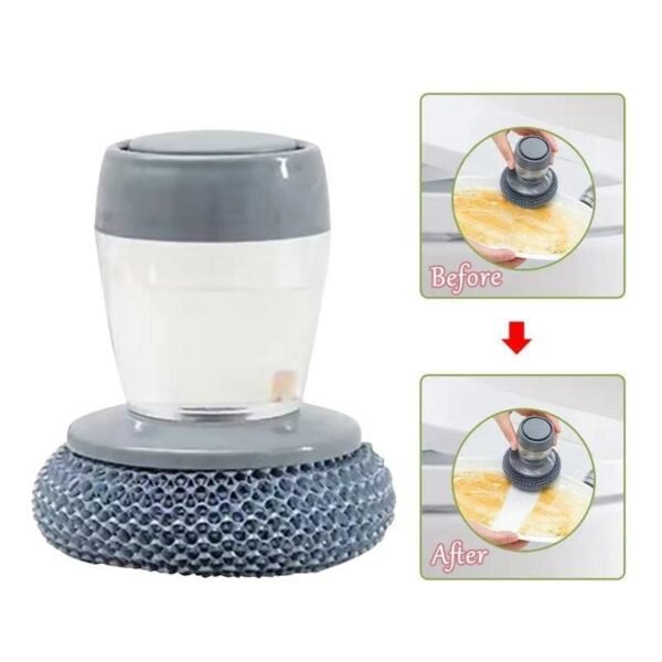 Soap Dispensing Palm Brush | Compact Kitchen Scrubber for Easy Cleaning - Image 2