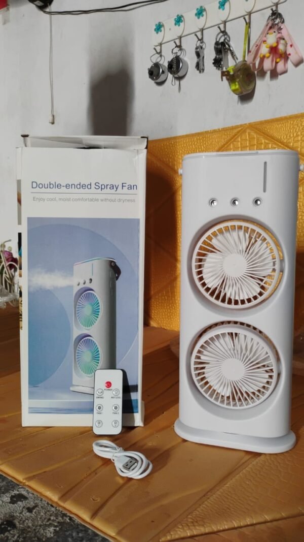 Electric Fan Desktop Double-Head Powerful Air Cooler (1 Pc / With Remote) - Image 3