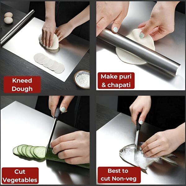 Stainless Steel Chopping Board (35x31cm) - Image 10